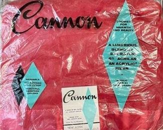 Vintage Cannon Red Blanket Original Packaging