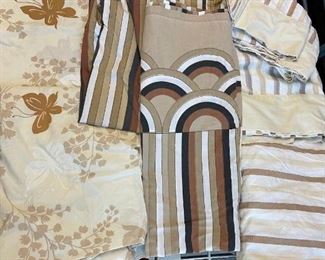 Vintage Bed Linen Sheet Lot Beige