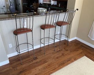 Three modern bar stools 