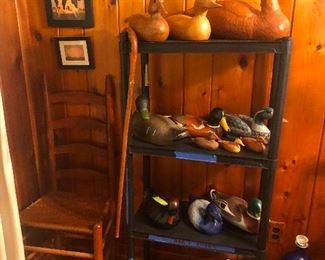 Ducks and decoy ducks. 