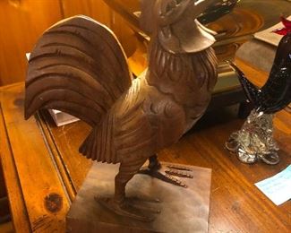 wood rooster