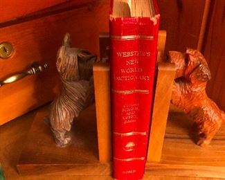 wood carved doogie book ends