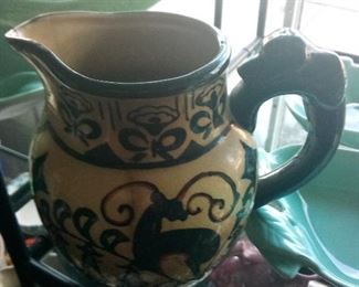 19. HAND PAINTED JAPAN VINTAGE PITCHER  $