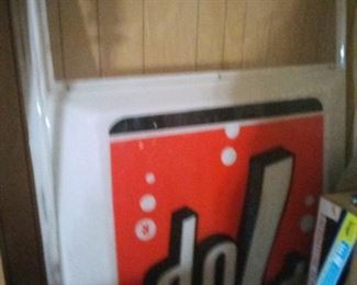 69. LARGE 4X6 PLASTIC SEVEN UP SIGN CLEAR PLASTIC AT BOTTOM OF SIGN HAS DAMAGE $