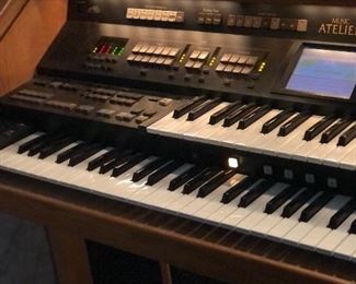Great Condition Roland Atelier AT-90SL Organ! Cost over $30k new.  From the Roland.com website: -56-note upper manual with aftertouch sensitivity, 76-note lower manual, 25-note wooden pedalboard-6 full-range speakers, 1 woofer, 4 tweeters for outstanding sound; total 240W rated power output-256-voice maximum polyphony-421 high-quality organ and instrument voices, 233 rhythm patterns-Full-color LCD touch screen with intuitive, user-friendly menus-Onscreen Digital Harmonic Bar for Flute, Theater, and Pipe, with footage and footage type buttons on top of the panel-3,728 onboard presets with One-Touch Program-Enhanced Music Assistant function with 2,400 settings and search feature-24 Harmony Intelligence settings-188 Quick Registrations-7-track recorder and 3.5" floppy disk drive for full Atelier compatibility-Warm, luxurious console lighting