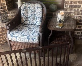 Patio furniture. Also there are many dog gates