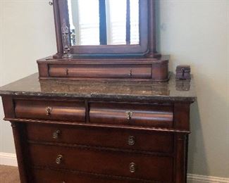 Master bedroom dresser and mirror
