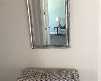 Front hall mirror and stool