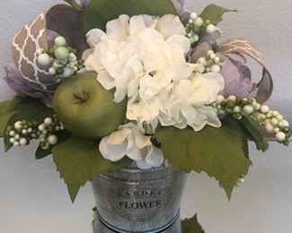 Pretty floral arrangement in galvanized bucket
