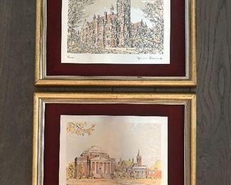 Class of 1962 pictures from Syracuse University. Metal etchings on velvet