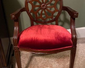 $75
Spider Back Red Velvet Chair 
Plaquemine 