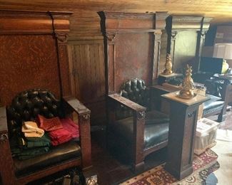 1880s BPOE Elk Lodge
3 Chairs and 3 Pedestals 
Plaquemine 

