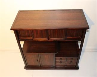 unique small mid century Japanese rosewood console