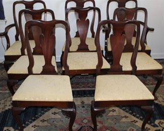 Lot 8 solid mahogany dining chairs