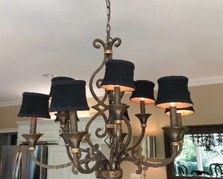 #3) - $200 - Brushed Metal Chandelier with 8 lights.  