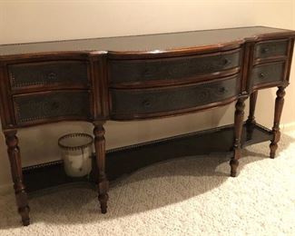 #5) - $800 - Theodore Alexander Sideboard with inlaid metal top.  Purchased at Seville Home new for $3500.  68" W x 20"D x 34" H.
