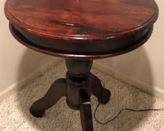 #14) - $100 - Side Table.  Solid Walnut.  24" Diameter.  31.5 " Tall.  