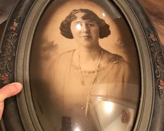 #104) - $50 - Framed Antique Portrait.  