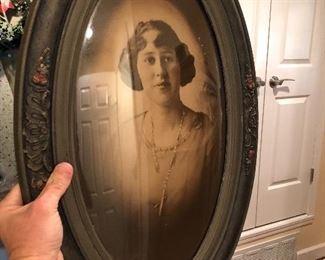 #104) - $50 - Framed Antique Portrait.  