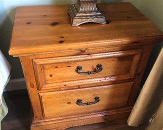 #113) - $100 - Rustic Pine Night Stand.  28"W x 16"D x 27"H.