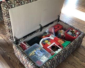 #119) - $150 - La-Z-Boy Custom Made Ottoman.  Lid opens to include a storage box.  45"W x 25"D x 17"H.