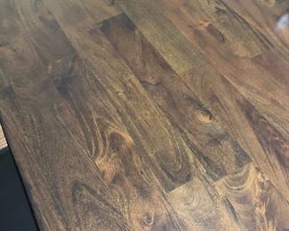 #100) - $750 - Solid wood table with 6 Chairs. 20 Inch leaf folds into table to expand an additional length.  Custom protective pads for entire table.  40" x 72" collapsed.  40" x 92" expanded.  