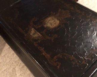 #4) - $350 - Solid Wood Coffee Table with pull out shelves.  45" x 31.5 x 20 Tall.  Pull out shelves 24" x 9.5".  Storage Drawers 22" x 17" x 8.5"