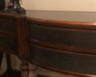 #5) - $800 - Theodore Alexander Sideboard with inlaid metal top.  Purchased at Seville Home new for $3500.  68" W x 20"D x 34" H.