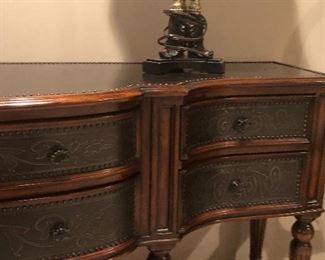#5) - $800 - Theodore Alexander Sideboard with inlaid metal top.  Purchased at Seville Home new for $3500.  68" W x 20"D x 34" H.