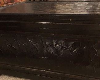 #4) - $350 - Solid Wood Coffee Table with pull out shelves.  45" x 31.5 x 20 Tall.  Pull out shelves 24" x 9.5".  Storage Drawers 22" x 17" x 8.5"