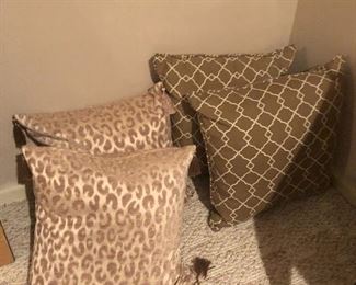 #29) - $8 Each - Designer Pillows.  Update… The two pillows on the right side of this picture have been sold. The two pillars on the left side of this photograph are still available.