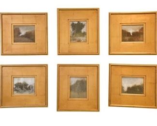 2. SCB 2008 Six 6 Framed Abstract Landscapes Acrylics On Board