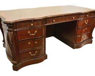 11. Mahogany George III Style Leather Top Executive Desk