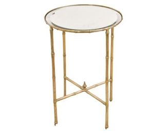 22. Brass Side Table With Mirrored Top