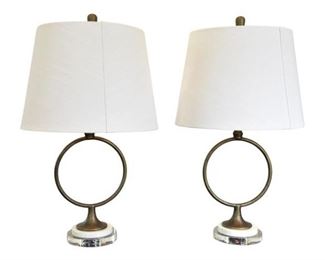 28. Pair Of metal Lamps With Lucite Bases