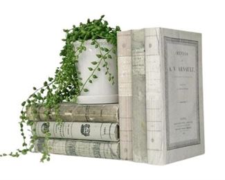30. Faux Books and Small Planter