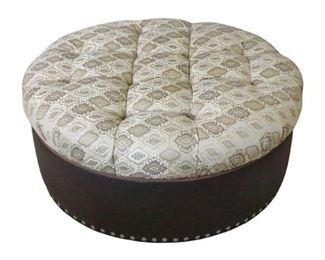 32. Pair Of upholstered Armchairs With Faux Ostrich Sides And Silver Tack Trim