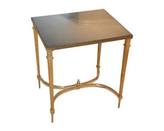 83. Stone Top Brass End Table