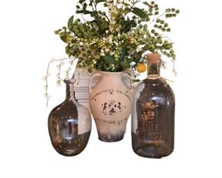 132. Three 3 Wine Themed Jugs and Bottles