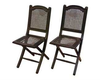 134. Pair Lacquered Folding Chairs