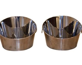 144. Two 2 THRESHOLD Stainless Steel Wine Buckets