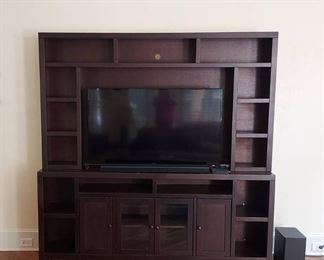 2 Piece Wall Unit Entertainment Center TV and Sound Bar Not Included