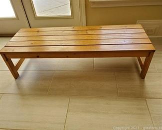 Backless Wooden Bench