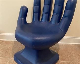 Blue Plastic Molded Hand Chair