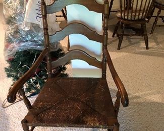 Cane seat arm chair