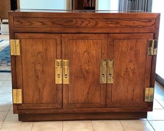 Vintage Henredon Scene One flip-top server on casters. Measures 38" W x 18" D x 30" H with two 19" flip tops. Photo 1 of 2.