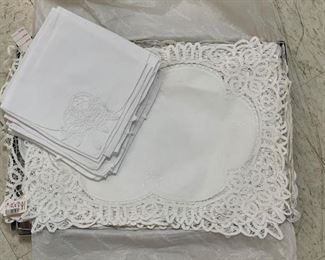 Linen placemats and napkins.