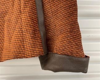 Akris leather trim blazer. Size 4. Photo 2 of 2.