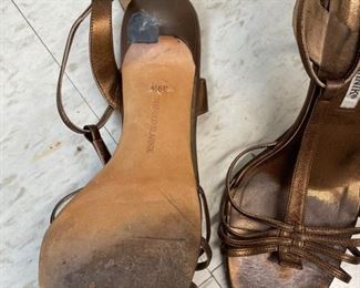 Manolo Blahnik copper color strappy heels. Size 39.5. Photo 2 of 2.