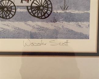 "While The World Sleeps" signed and numbered lithograph by Wooster Scott. Photo 2 of 3.